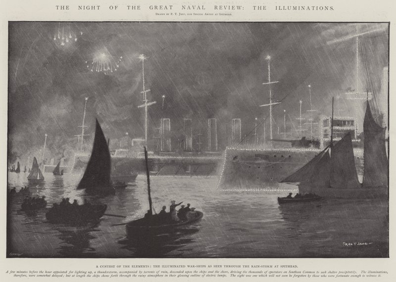 The Night of the Great Naval Review, the Illuminations by Fred T. Jane