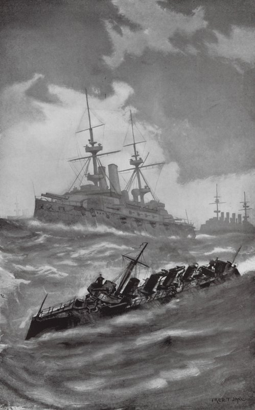 HMS Mars, Terrible, and Dragon Cruising in the English Channel by Fred T. Jane
