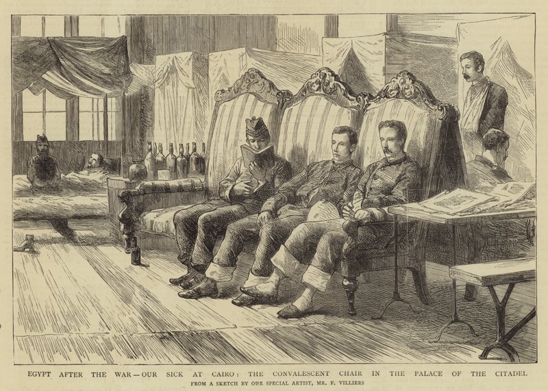 Egypt After the War, Our Sick at Cairo, the Convalescent Chair in the Palace of the Citadel by Frederic Villiers