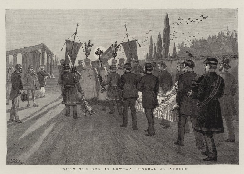 When the Sun is Low, a Funeral at Athens by Frederic Villiers