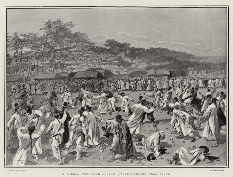 A Corean New Year Custom, Stone-Fighting near Seoul by Frederic de Haenen