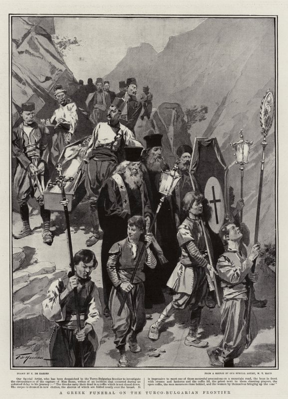 A Greek Funeral on the Turco-Bulgarian Frontier by Frederic de Haenen