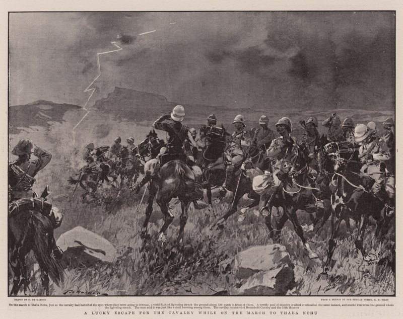 A Lucky Escape for the Cavalry While on the March to Thaba Nchu by Frederic de Haenen