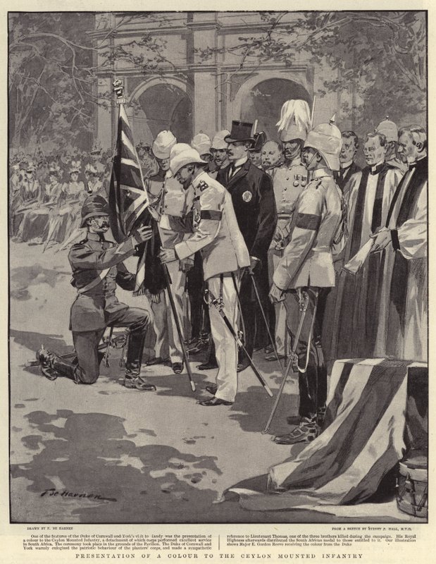 Presentation of a Colour to the Ceylon Mounted Infantry by Frederic de Haenen