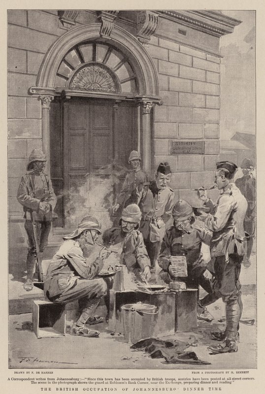 The British Occupation of Johannesburg, Dinner Time by Frederic de Haenen