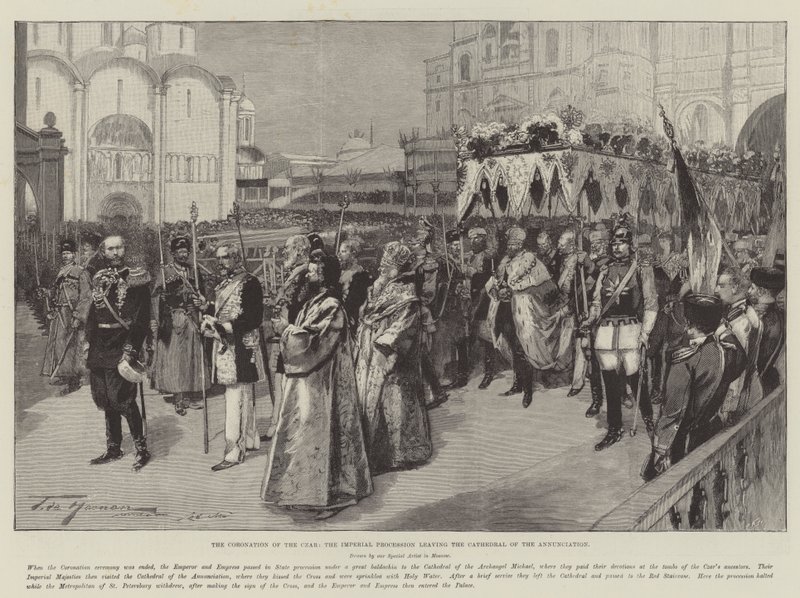The Coronation of the Czar, the Imperial Procession Leaving the Cathedral of the Annunciation by Frederic de Haenen