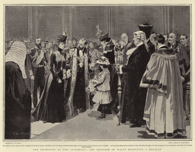 The Reception at the Guildhall, the Princess of Wales Receiving a Bouquet by Frederic de Haenen