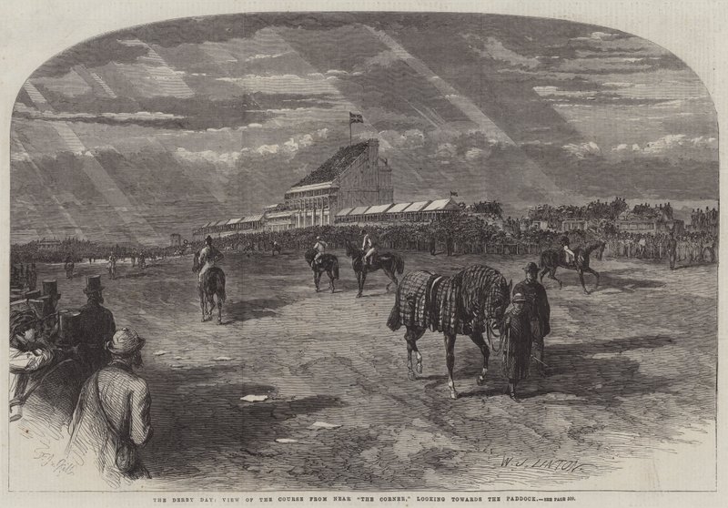 The Derby Day, View of the Course from near The Corner, looking towards the Paddock by Frederick John Skill