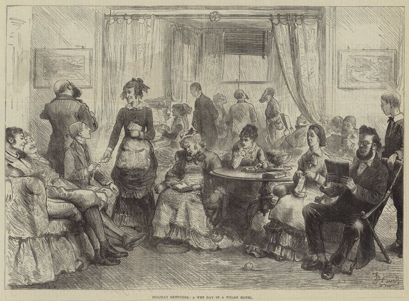 Holiday Sketches, a Wet Day in a Welsh Hotel by Frederick Barnard