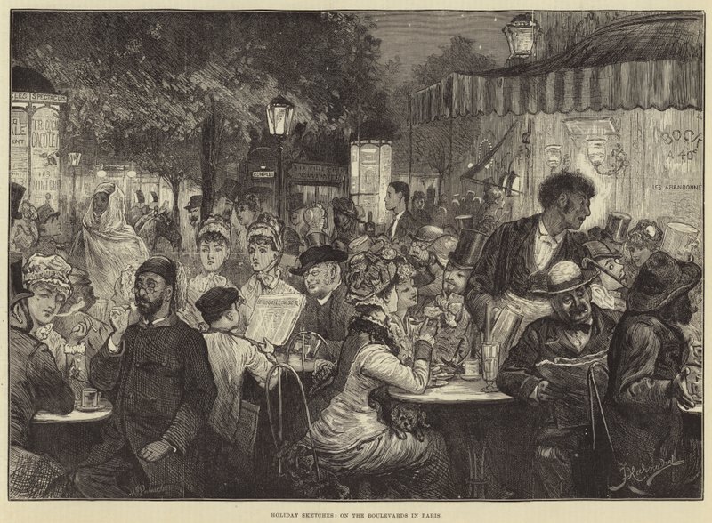 Holiday Sketches, on the Boulevards in Paris by Frederick Barnard