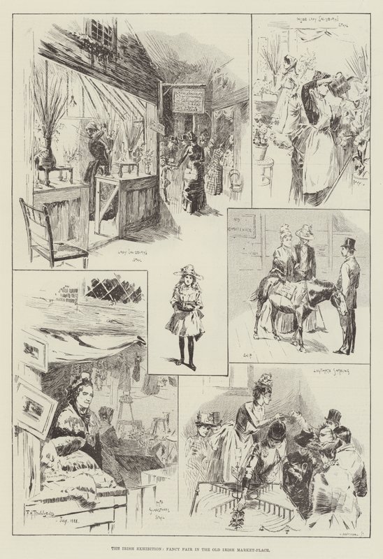 The Irish Exhibition, Fancy Fair in the Old Irish Market-Place by Frederick Henry Townsend