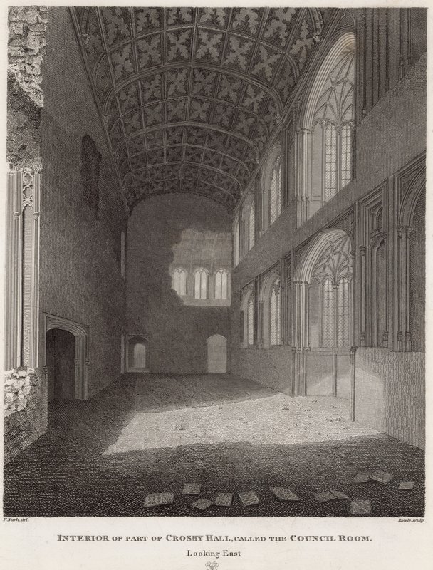 Interior of part of Crosby Hall by Frederick Nash