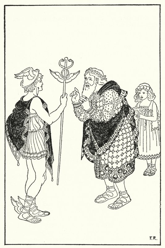 Midas perceived the figure of a stranger standing in the room by Frederick Richardson