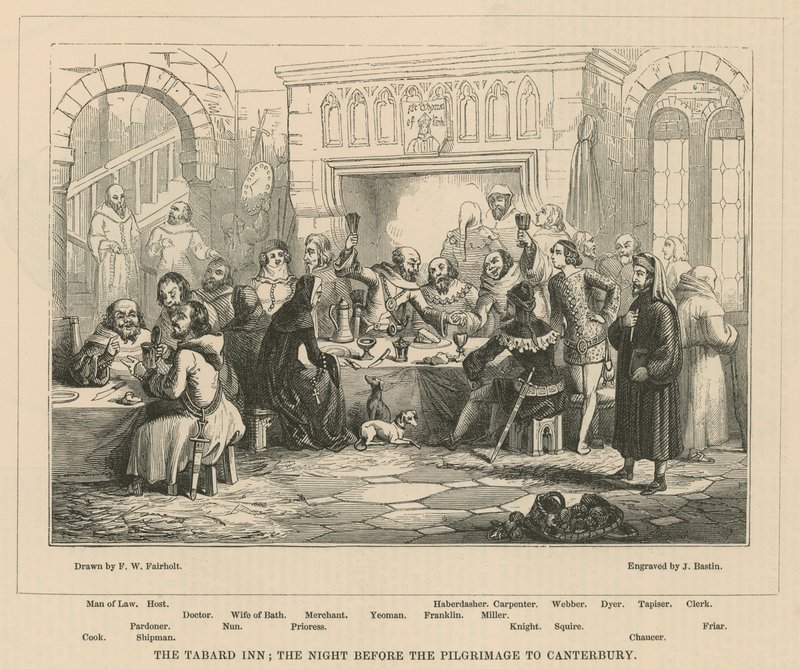 The Tabard Inn, the night before the pilgrimage to Canterbury by Frederick William Fairholt