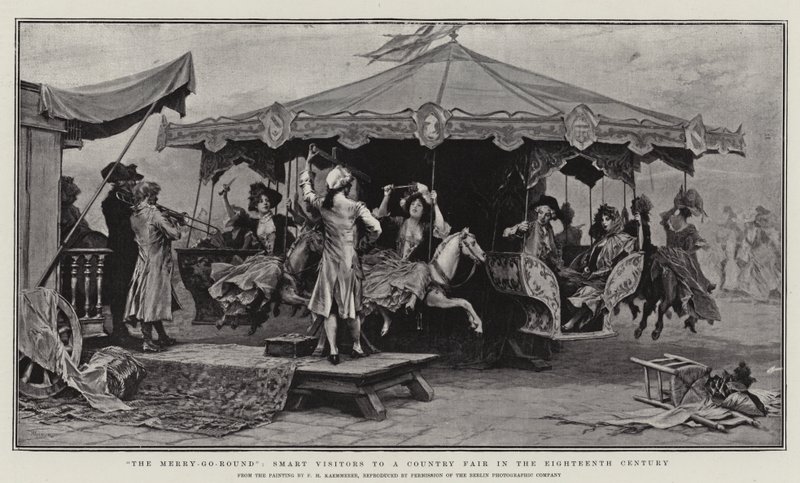 The Merry-go-Round, Smart Visitors to a Country Fair in the Eighteenth Century by Frederik Hendrik Kaemmerer