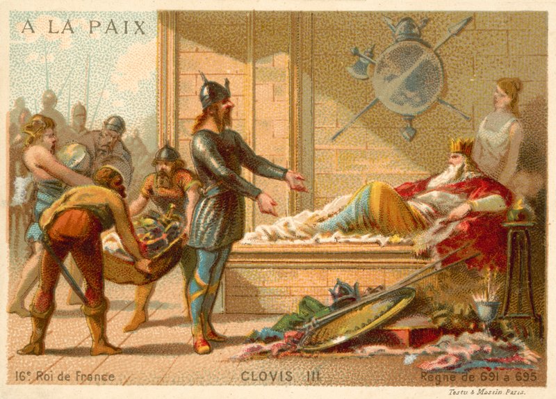 Clovis III, King of the Franks by French School