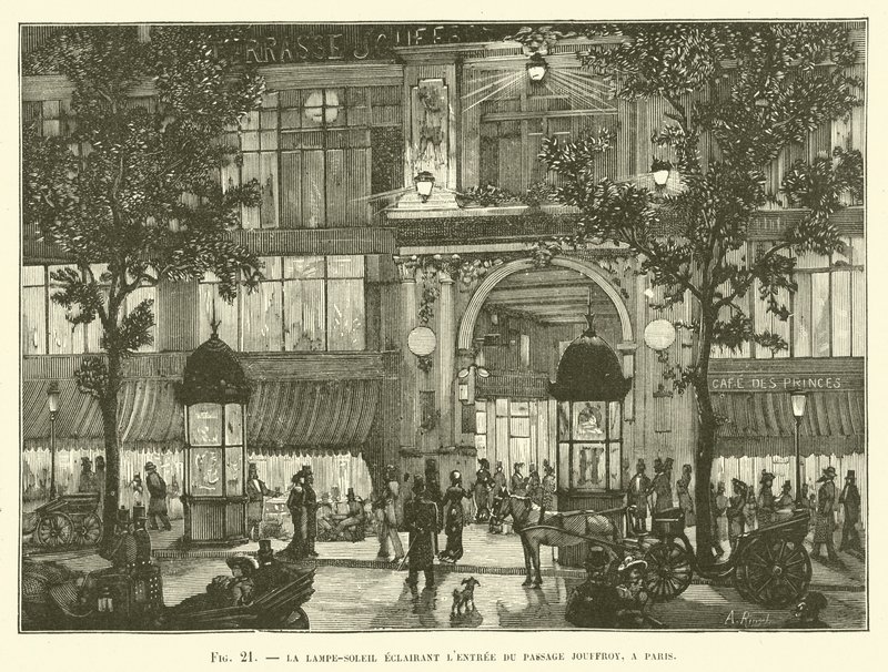 The Sun Lamp Lighting the Entrance to the Passage Jouffroy, Paris by French School