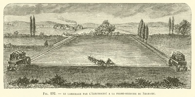 Plowing by Electricity at the Sermaize Sugar Farm by French School