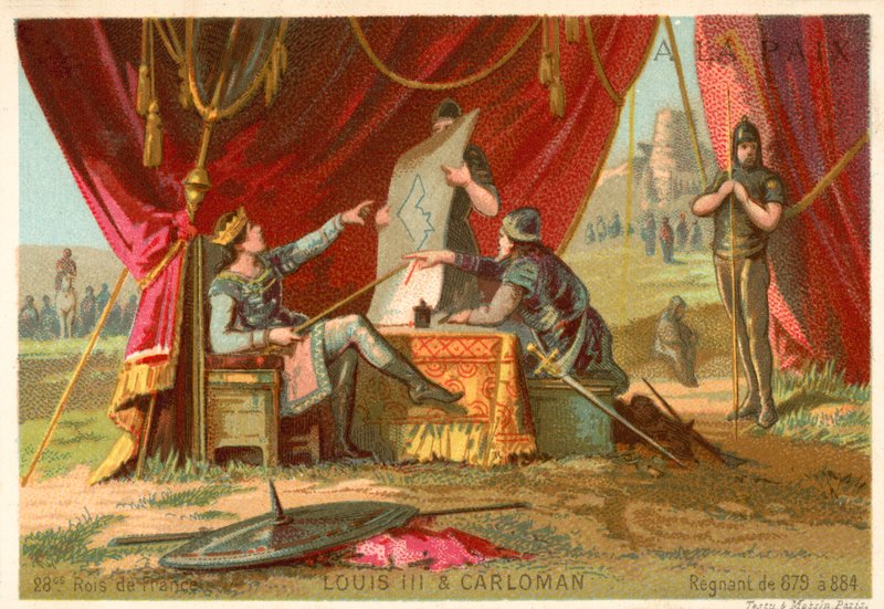 Louis III and Carloman, King of the Franks by French School