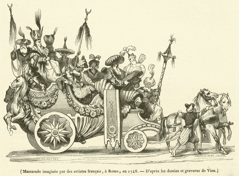 Masquerade Imagined by French Artists in Rome, 1748 by French School