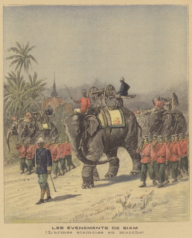 The Siamese Army on the march by French School