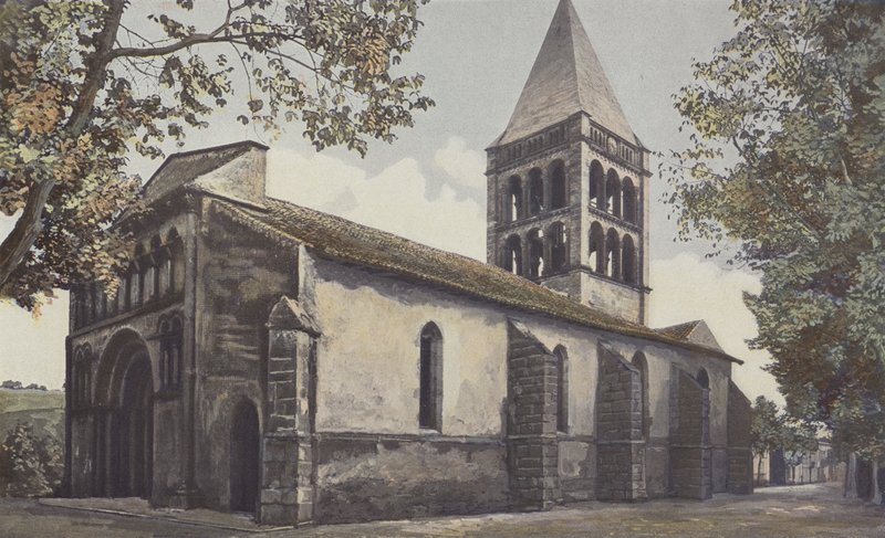 Aillas, Church, Southwest View by French Photographer