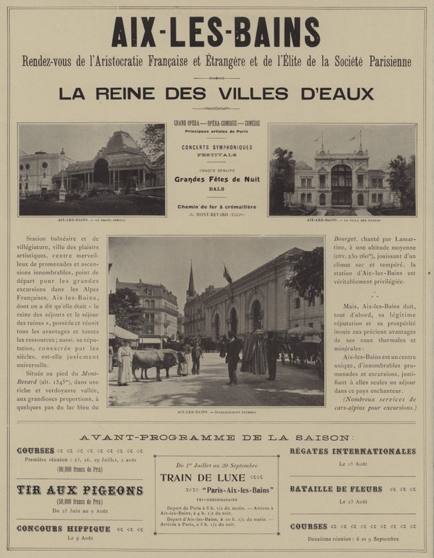 Aix-les-Bains, Rendezvous of the Aristocracy of France and Abroad and the Elite of Parisian Society by French Photographer