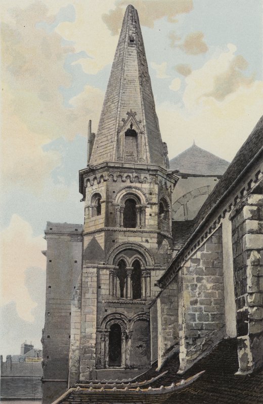 Auxerre, Saint-Eusebe Church, Northwest View (before restoration) by French Photographer