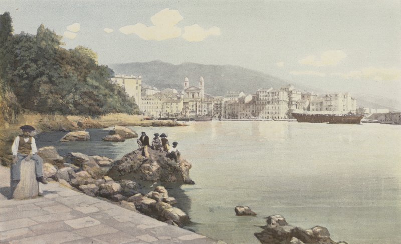 Bastia, View of the Old Port and the City by French Photographer