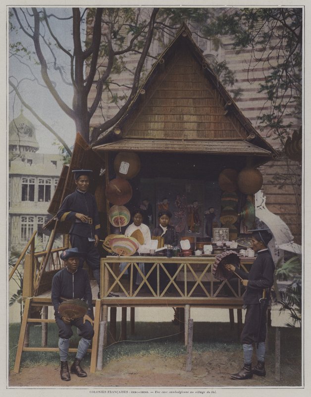 Cambodian Hut at the Exposition Universelle 1900, Paris by French Photographer