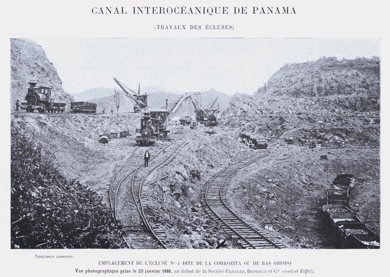 Interoceanic Canal of Panama, Works of the Locks by French Photographer