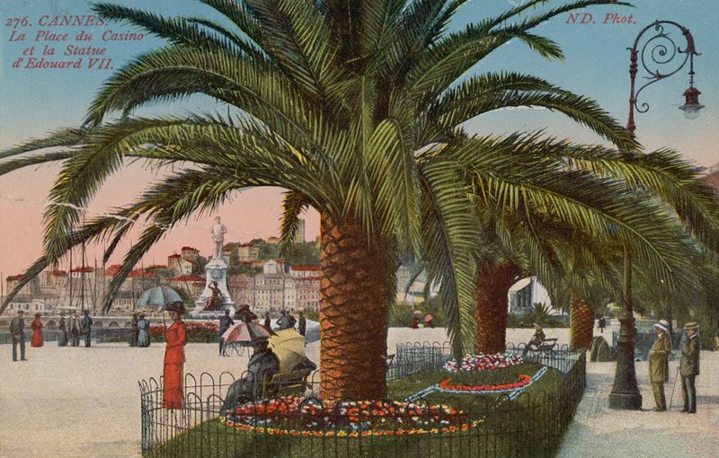 Cannes - Place du Casino and Statue of King Edward VII of England by French Photographer
