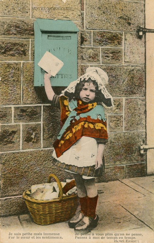Child posting a letter by French Photographer