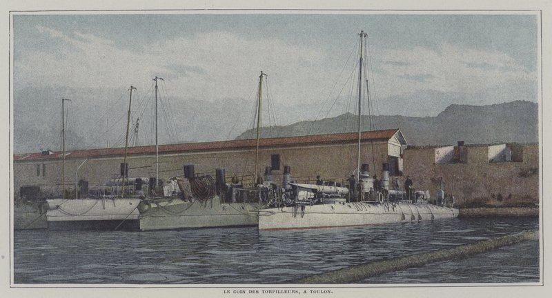 Destroyers in Toulon harbour, France by French Photographer