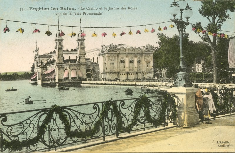 Enghien-les-Bains, The Casino, The Rose Garden by French Photographer