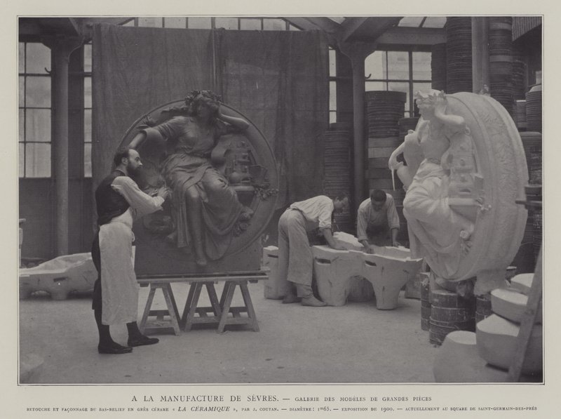 Gallery of large pieces at the Sevres porcelain factory, France by French Photographer