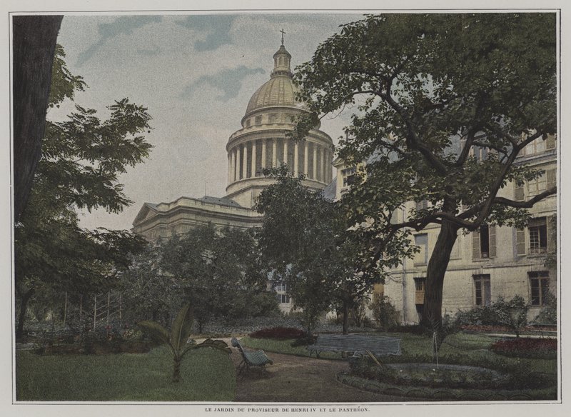 Garden of the Headmaster of the Lycee Henri IV and the Dome of the Pantheon, Paris by French Photographer