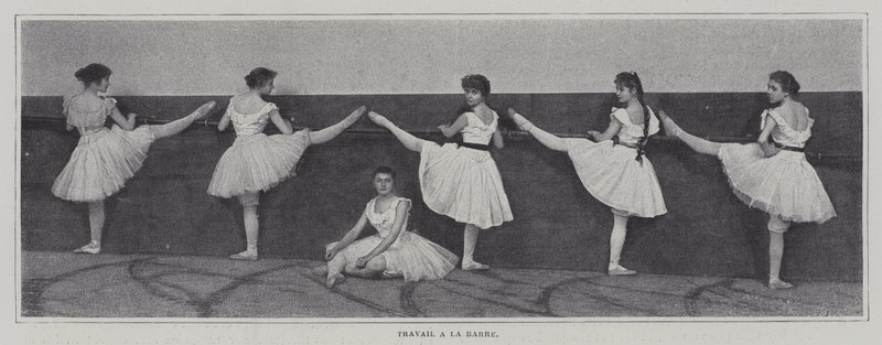 Girls Performing Bar Exercises in a Ballet Class by French Photographer