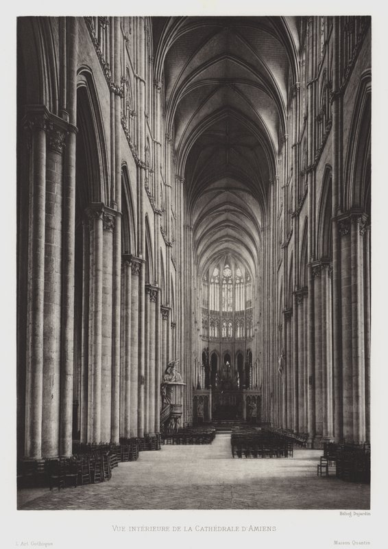 Interior view of Amiens Cathedral by French Photographer