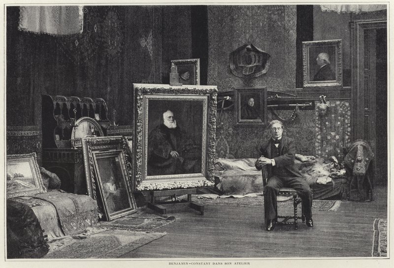 Jean-Joseph Benjamin-Constant in His Workshop by French Photographer