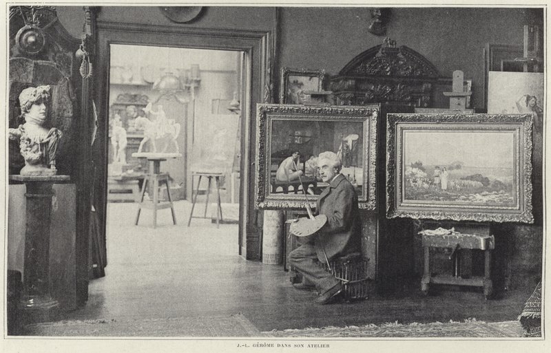 Jean-Leon Gerome in His Workshop by French Photographer