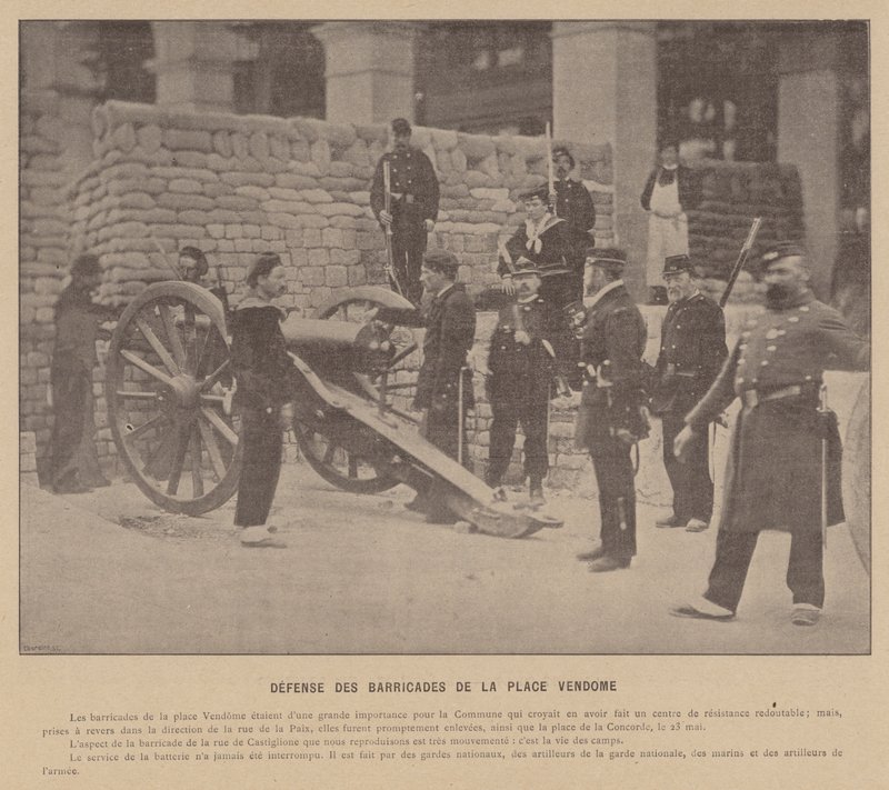 La Commune de Paris, Defense of the Barricades of Place Vendome by French Photographer