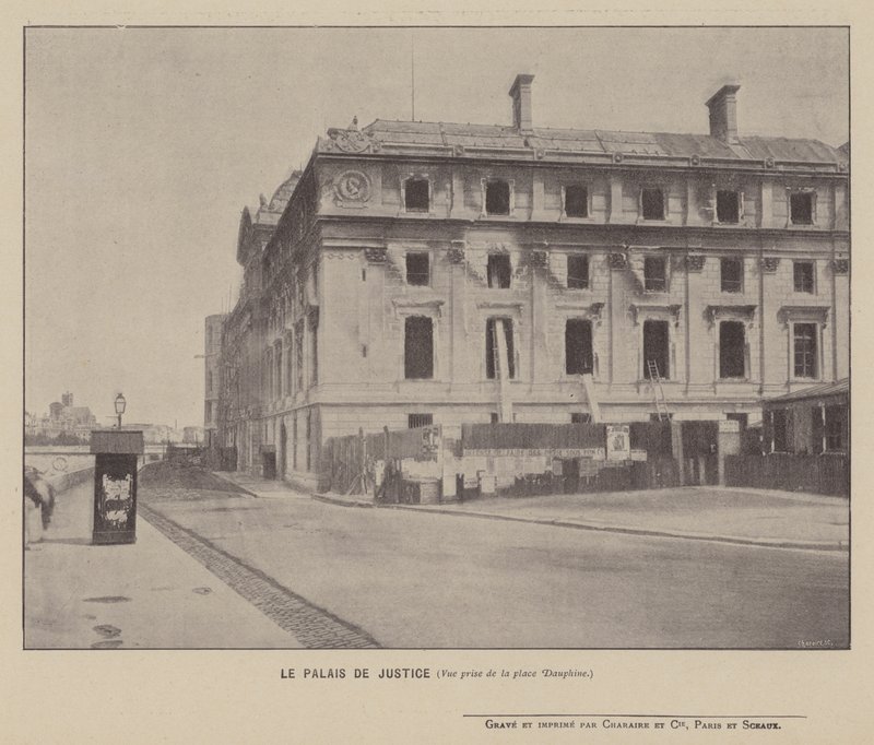 The Commune of Paris, The Palace of Justice, View from Place Dauphine by French Photographer