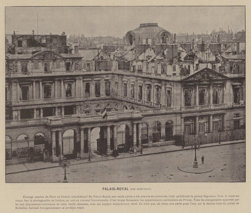 The Commune of Paris, Palais-Royal, Exterior View by French Photographer