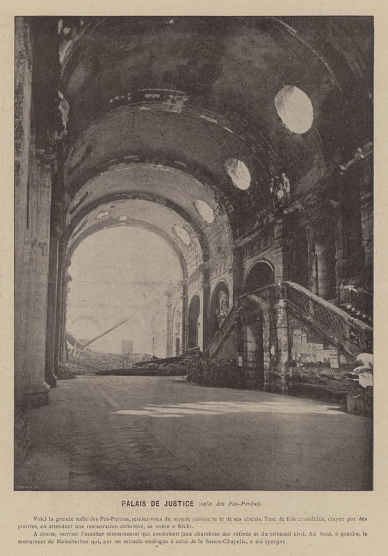 La Commune de Paris, Palais de Justice, Hall of Lost Steps by French Photographer