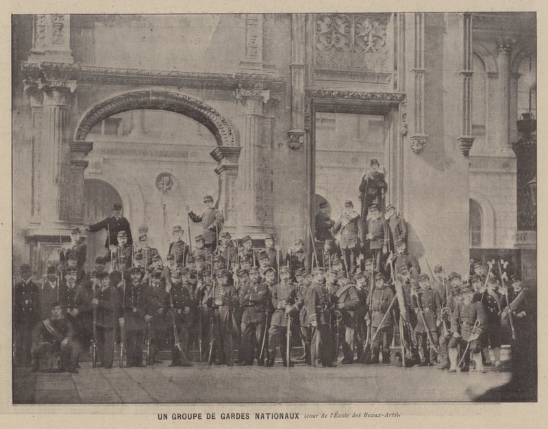 The Commune of Paris, A Group of National Guards, Courtyard of the School of Fine Arts by French Photographer