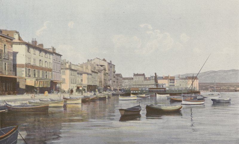 La Seyne, View of the Quay (Small Harbor of Toulon) by French Photographer