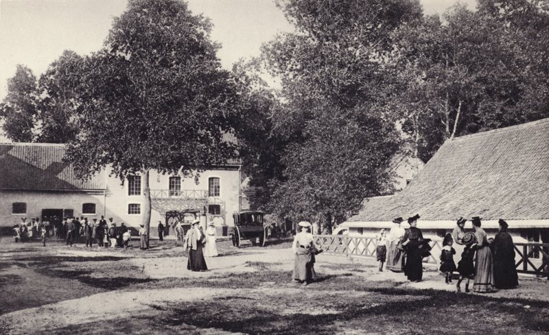 Le Touquet, the barns and byres arranged to receive guests in the first Hermitage Hotel in 1903 by French Photographer
