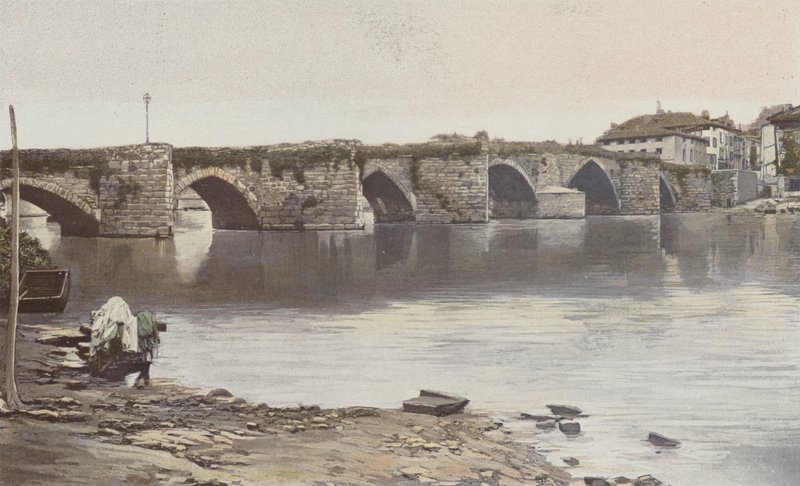 Limoges, Saint-Martial Bridge, Upstream View (Left Bank of the Vienne) by French Photographer