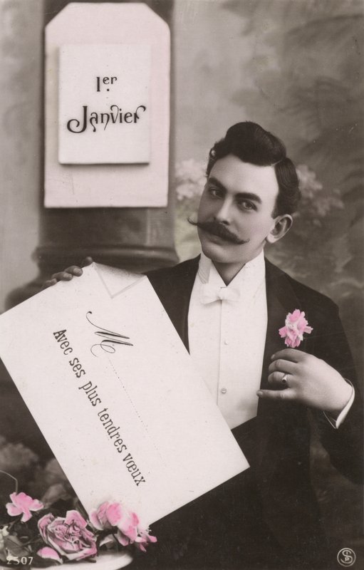 Man with a moustache by French Photographer